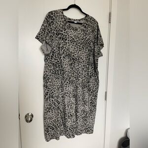 Animal print shirt dress